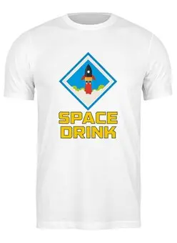 Заказать мужскую футболку в Москве. Футболка классическая Space Drink от The Spaceway  - готовые дизайны и нанесение принтов.