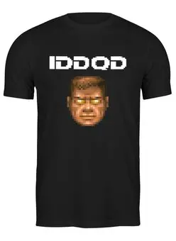 Заказать мужскую футболку в Москве. Футболка классическая Doom IDDQD от tosha_t - готовые дизайны и нанесение принтов.