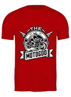 Заказать мужскую футболку в Москве. Футболка классическая The Motogod от direktar94 - готовые дизайны и нанесение принтов.