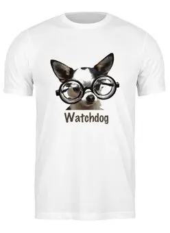 Заказать мужскую футболку в Москве. Футболка классическая Watchdog от gent777 - готовые дизайны и нанесение принтов.