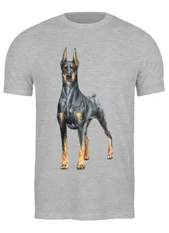 Заказать мужскую футболку в Москве. Футболка классическая Dog Doberman от T-shirt print  - готовые дизайны и нанесение принтов.