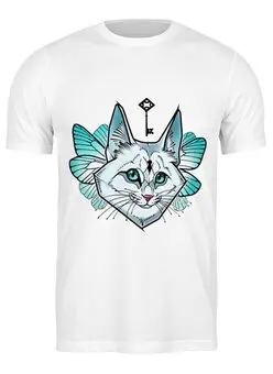 Заказать мужскую футболку в Москве. Футболка классическая Fairy cat от Анастасия Авина - готовые дизайны и нанесение принтов.