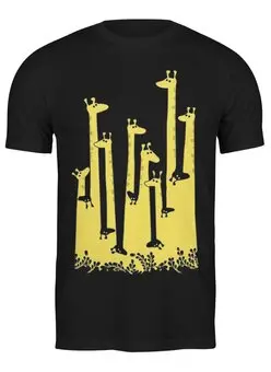 Заказать мужскую футболку в Москве. Футболка классическая Жирафы арт дизайн от Leichenwagen - готовые дизайны и нанесение принтов.