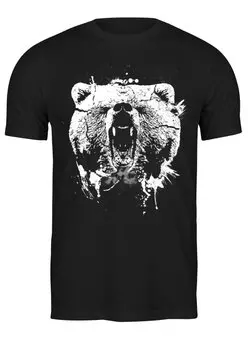 Заказать мужскую футболку в Москве. Футболка классическая Медвежий оскал от printik - готовые дизайны и нанесение принтов.