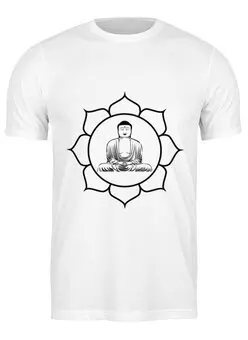 Заказать мужскую футболку в Москве. Футболка классическая Будда Медитация от MariYang  - готовые дизайны и нанесение принтов.