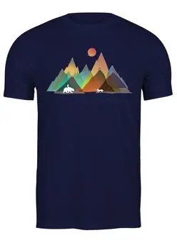 Заказать мужскую футболку в Москве. Футболка классическая Mountains Colors  от oneredfoxstore@gmail.com - готовые дизайны и нанесение принтов.