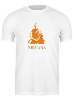 Заказать мужскую футболку в Москве. Футболка классическая Nirvana-orange от LINGAM ART | lingam.ord@gmail.com - готовые дизайны и нанесение принтов.