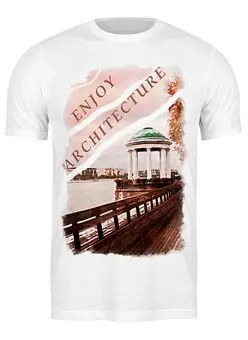 Заказать мужскую футболку в Москве. Футболка классическая Наслаждайтесь архитектурой от Eve  - готовые дизайны и нанесение принтов.