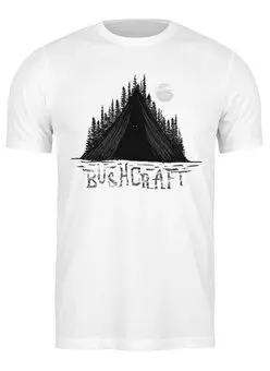 Заказать мужскую футболку в Москве. Футболка классическая Bushcraft от oneredfoxstore@gmail.com - готовые дизайны и нанесение принтов.