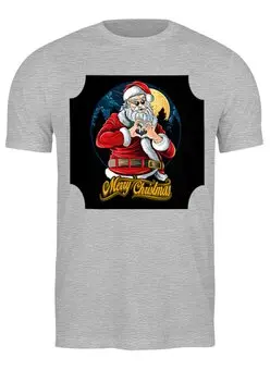 Заказать мужскую футболку в Москве. Футболка классическая Дед Мороз от Leichenwagen - готовые дизайны и нанесение принтов.