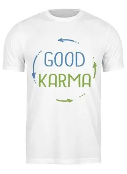 Заказать мужскую футболку в Москве. Футболка классическая Good karma от Kostya  - готовые дизайны и нанесение принтов.