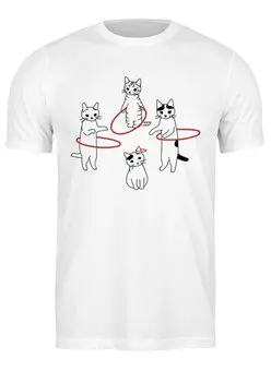 Заказать мужскую футболку в Москве. Футболка классическая Cats and hoops от yummy boy - готовые дизайны и нанесение принтов.
