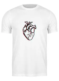 Заказать мужскую футболку в Москве. Футболка классическая 3д сердце  от alevtina.anastasia777@gmail.com - готовые дизайны и нанесение принтов.