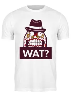 Заказать мужскую футболку в Москве. Футболка классическая WAT?               от Savara - готовые дизайны и нанесение принтов.