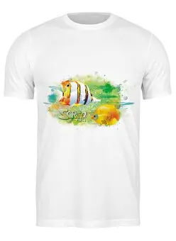 Заказать мужскую футболку в Москве. Футболка классическая с тропическими рыбками от Zorgo-ART. от Zorgo-Art  - готовые дизайны и нанесение принтов.