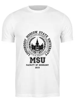 Заказать мужскую футболку в Москве. Футболка классическая МГУ(MSU) от Easy-store - готовые дизайны и нанесение принтов.