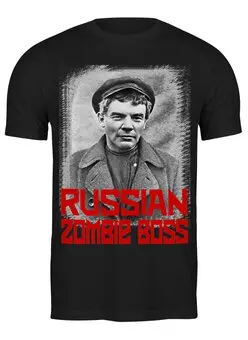 Заказать мужскую футболку в Москве. Футболка классическая Lenin Russian Zombie Boss от Leichenwagen - готовые дизайны и нанесение принтов.