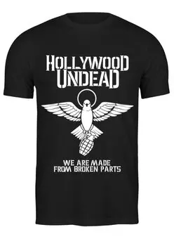 Заказать мужскую футболку в Москве. Футболка классическая Hollywood Undead от geekbox - готовые дизайны и нанесение принтов.