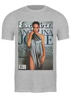 Заказать мужскую футболку в Москве. Футболка классическая Esquire / Angelina Jolie от KinoArt - готовые дизайны и нанесение принтов.