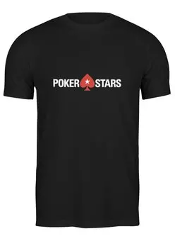 Заказать мужскую футболку в Москве. Футболка классическая POKERSTARS от Moroz - готовые дизайны и нанесение принтов.