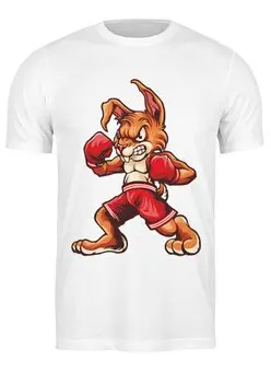 Заказать мужскую футболку в Москве. Футболка классическая BoxingRabbit от balden - готовые дизайны и нанесение принтов.