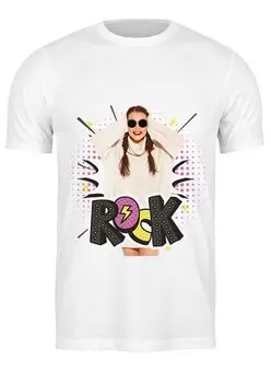 Заказать мужскую футболку в Москве. Футболка классическая Rock girl от illunovart  - готовые дизайны и нанесение принтов.