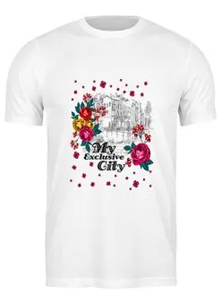 Заказать мужскую футболку в Москве. Футболка классическая Город от Ирина - готовые дизайны и нанесение принтов.