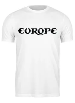 Заказать мужскую футболку в Москве. Футболка классическая Рок-группа "Europe" от Fedor - готовые дизайны и нанесение принтов.