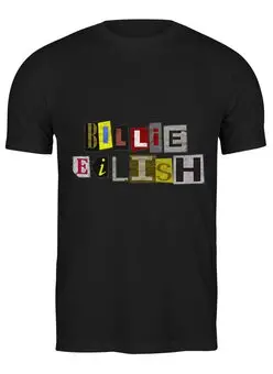 Заказать мужскую футболку в Москве. Футболка классическая Billie Eilish алфавит от Павел Павел - готовые дизайны и нанесение принтов.