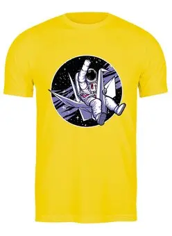 Заказать мужскую футболку в Москве. Футболка классическая В космосе     от T-shirt print  - готовые дизайны и нанесение принтов.