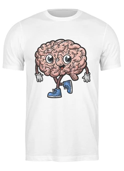 Заказать мужскую футболку в Москве. Футболка классическая Забавный мозг от skynatural - готовые дизайны и нанесение принтов.