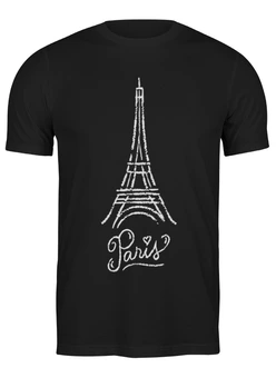 Заказать мужскую футболку в Москве. Футболка классическая Люблю Париж от skynatural - готовые дизайны и нанесение принтов.