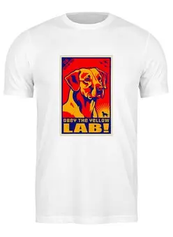 Заказать мужскую футболку в Москве. Футболка классическая Собака: YELLOW LAB от Виктор Гришин - готовые дизайны и нанесение принтов.
