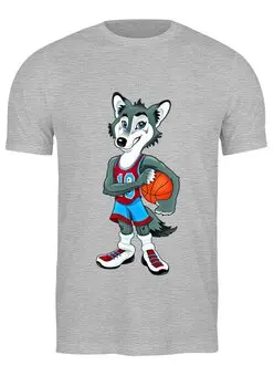 Заказать мужскую футболку в Москве. Футболка классическая Баскетбол от T-shirt print  - готовые дизайны и нанесение принтов.