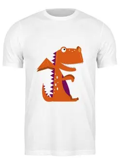 Заказать мужскую футболку в Москве. Футболка классическая Динозавр от Romanova - готовые дизайны и нанесение принтов.