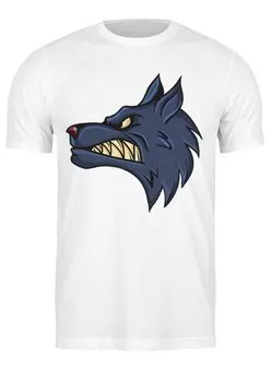 Заказать мужскую футболку в Москве. Футболка классическая Angry Wolf от Polilog - готовые дизайны и нанесение принтов.