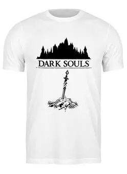 Заказать мужскую футболку в Москве. Футболка классическая Dark Souls от dabro - готовые дизайны и нанесение принтов.