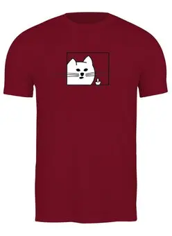 Заказать мужскую футболку в Москве. Футболка классическая Cats Here от oneredfoxstore@gmail.com - готовые дизайны и нанесение принтов.