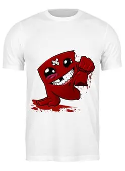 Заказать мужскую футболку в Москве. Футболка классическая Super Meat Boy от YellowCloverShop - готовые дизайны и нанесение принтов.