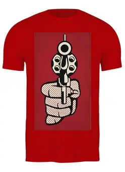 Заказать мужскую футболку в Москве. Футболка классическая Револьвер от Виктор Гришин - готовые дизайны и нанесение принтов.