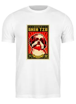 Заказать мужскую футболку в Москве. Футболка классическая Собака: SHIH TZU от Виктор Гришин - готовые дизайны и нанесение принтов.