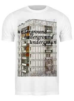 Заказать мужскую футболку в Москве. Футболка классическая underground от данил данил - готовые дизайны и нанесение принтов.
