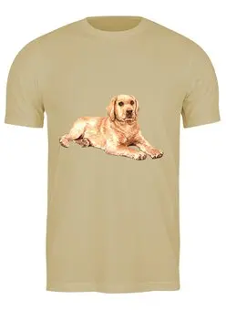 Заказать мужскую футболку в Москве. Футболка классическая Dog Labrador от T-shirt print  - готовые дизайны и нанесение принтов.