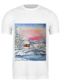 Заказать мужскую футболку в Москве. Футболка классическая Морозная зима. от etherealmist - готовые дизайны и нанесение принтов.