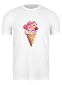 Заказать мужскую футболку в Москве. Футболка классическая Мороженое в рожке от tigerda  - готовые дизайны и нанесение принтов.