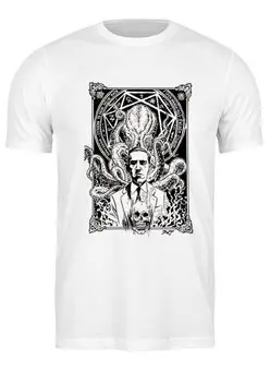 Заказать мужскую футболку в Москве. Футболка классическая Howard Lovecraft T-Shirt от BigBrother - готовые дизайны и нанесение принтов.