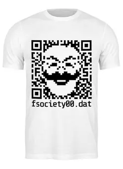 Заказать мужскую футболку в Москве. Футболка классическая Мистер Робот. Fsociety от geekbox - готовые дизайны и нанесение принтов.