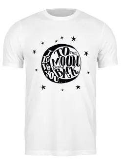 Заказать мужскую футболку в Москве. Футболка классическая To the moon от Kostya  - готовые дизайны и нанесение принтов.