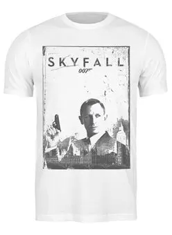 Заказать мужскую футболку в Москве. Футболка классическая Skyfall  от KinoArt - готовые дизайны и нанесение принтов.