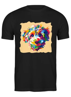 Заказать мужскую футболку в Москве. Футболка классическая Color dog от skynatural - готовые дизайны и нанесение принтов.